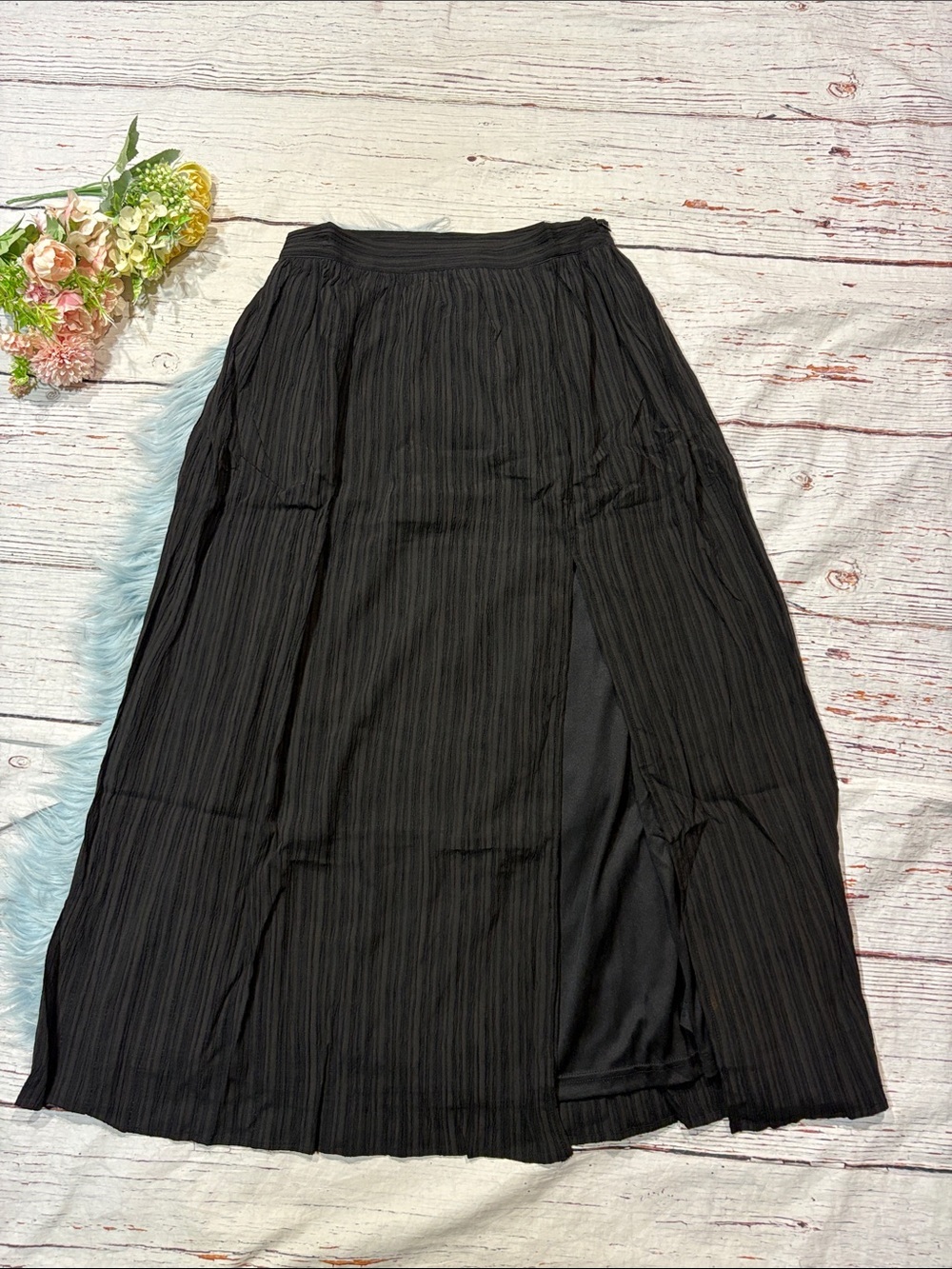 NWT Lulus Midsummer Memories Black Mid-Rise Maxi Skirt - Picture 7 of 7